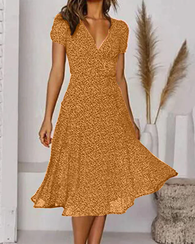 Abito in chiffon da donna Élise – Stampa floreale leggera, scollo a V e vestibilità estiva fluida