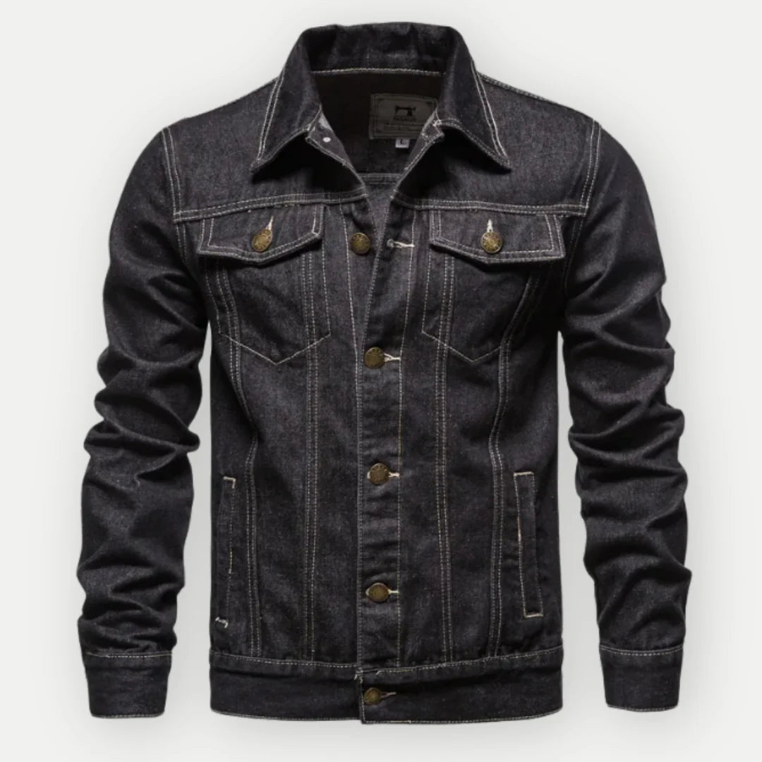 Frank Veste Homme – Veste en Jean Classique en Denim avec Boutons Métalliques & Poches Utiles