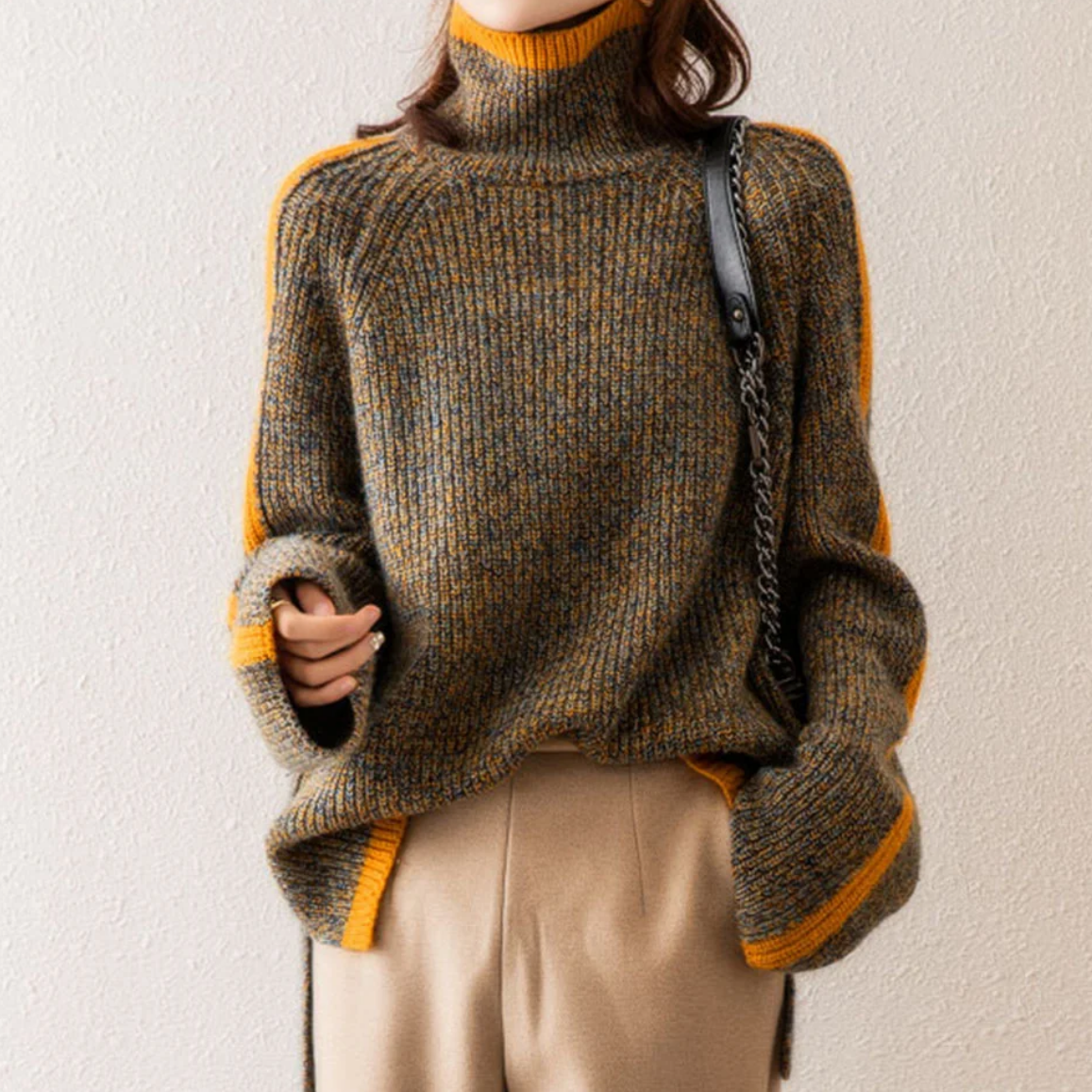 Aitana Pull Col Roulé Femme – Tricot Confortable, Élégant & Chaleureux au Style Moderne