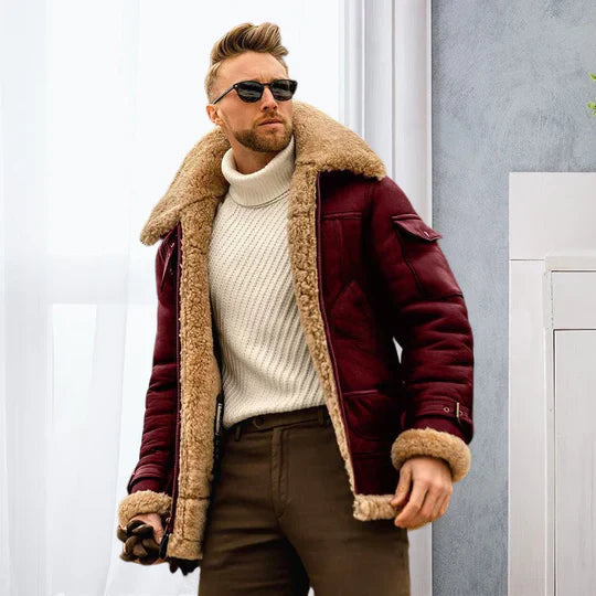 Giacca da uomo Raymond - Pelle robusta con fodera in morbida pelliccia e stile elegante