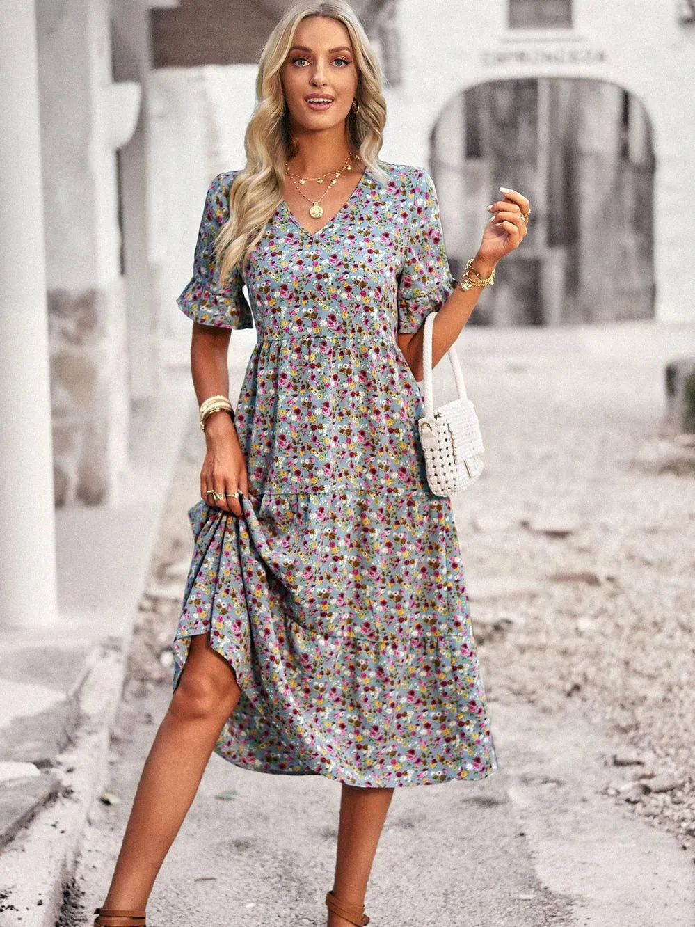 Abito estivo da donna Juliet - Abito leggero a maniche corte in tessuto traspirante disponibile in più colori