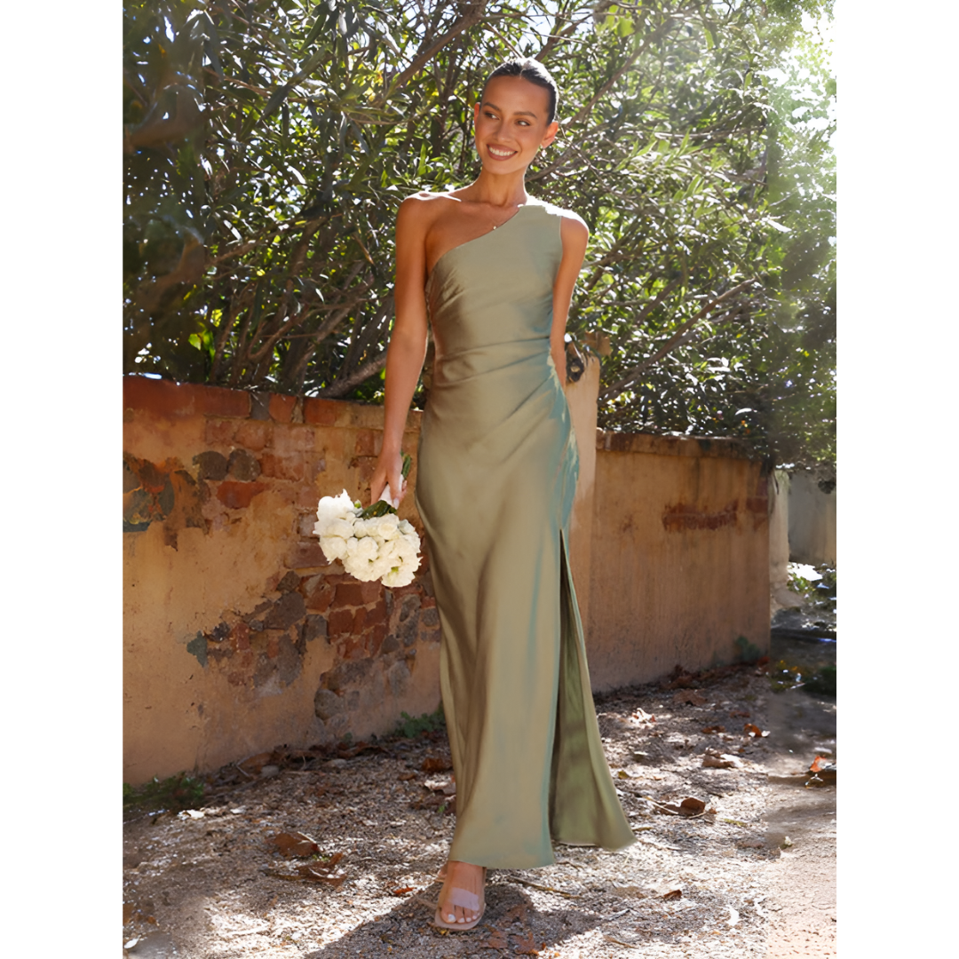 Kaylee Robe Maxi Femme – Robe Asymétrique Élégante pour Mariage & Événements Chic