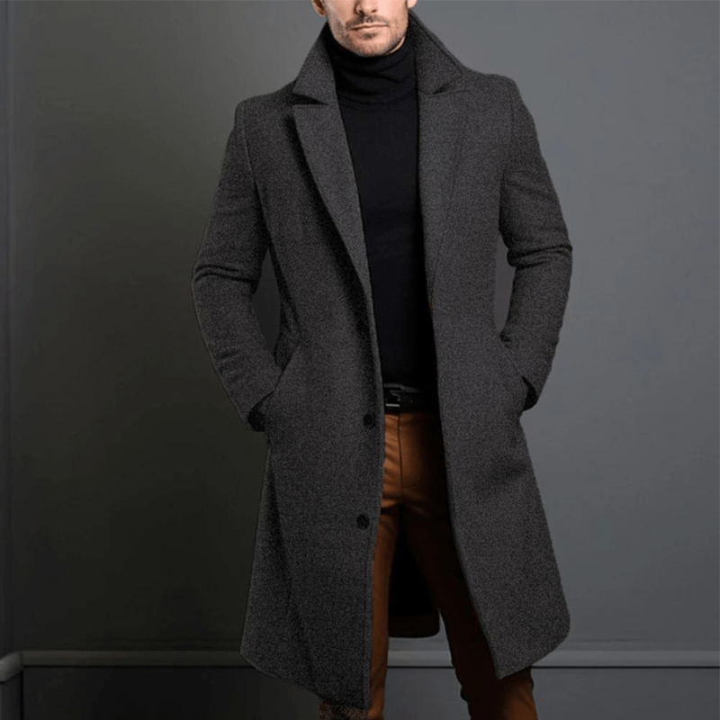 Edward Manteau d’Hiver Long pour Homme – Veste Isolée Chaude de Style Trench avec Coupe Classique et Élégante