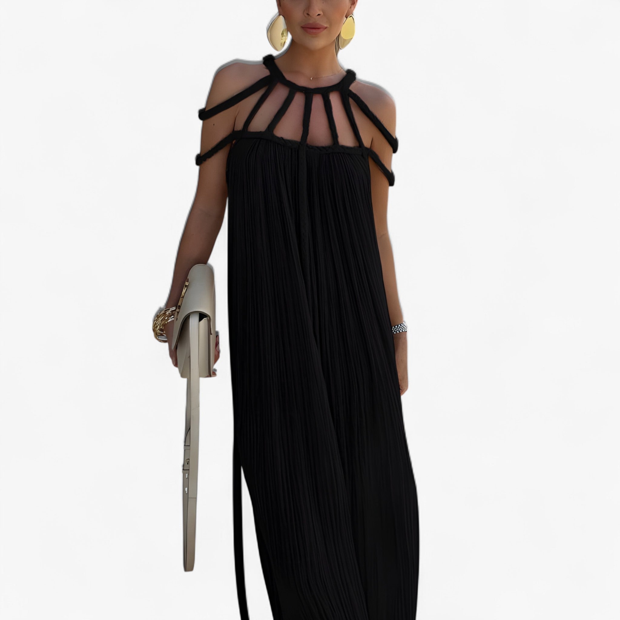 Abito lungo da donna Linette - Elegante abito lungo fluido con taglio dritto e stile versatile
