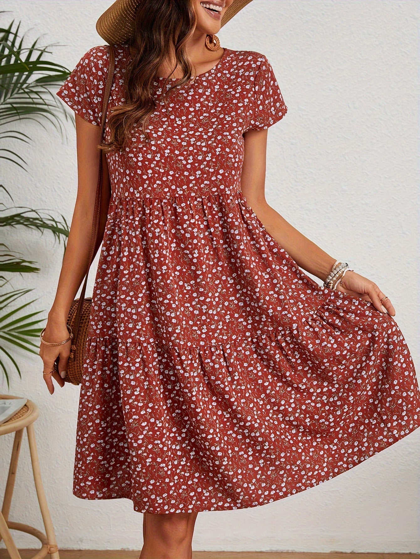 Abito estivo da donna Katie - Abito leggero in poliestere floreale con vestibilità comoda