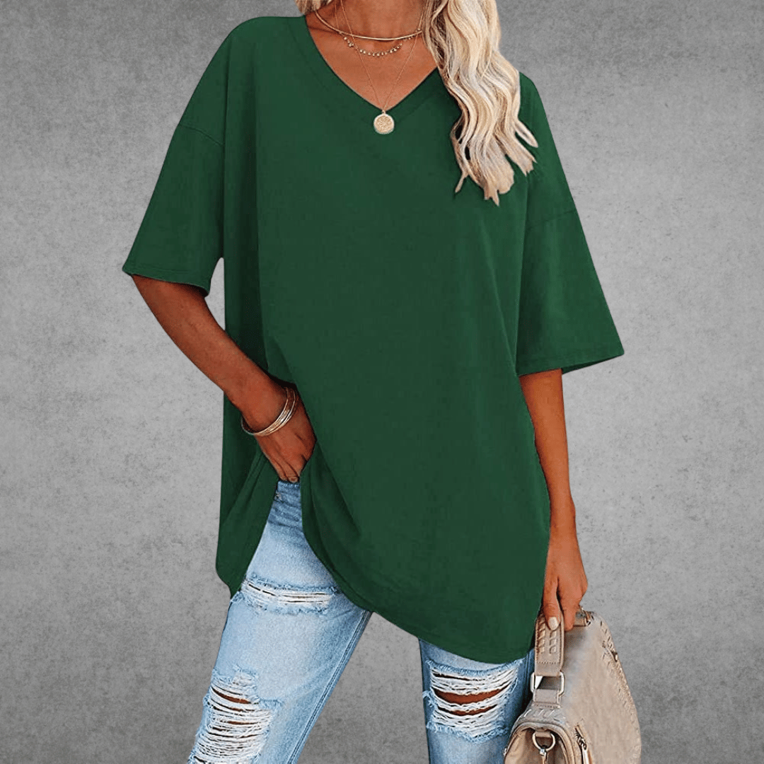 Maglietta oversize da donna Ninon - Design confortevole con scollo a V e tessuto leggero e traspirante