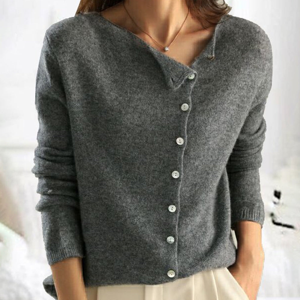 Cardigan Heather da donna – Elegante cardigan in lana pregiata con chiusura chic e comfort lussuoso