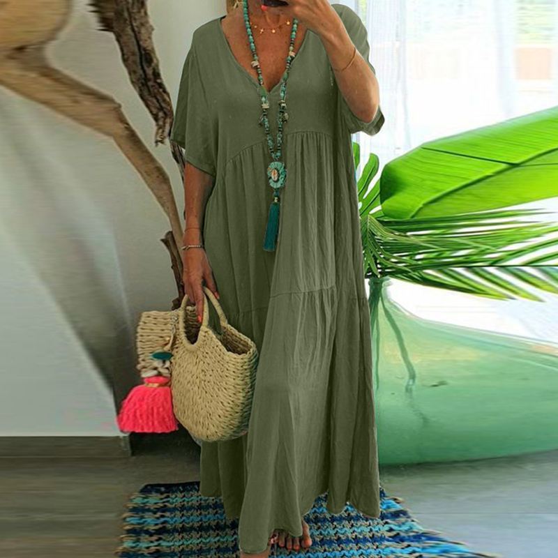 Abito lungo estivo da donna Saylor - Abito lungo bohémien ampio in stile casual per le vacanze e il tempo libero