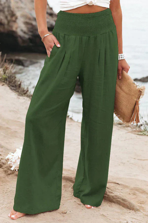 Pantaloni palazzo da donna Alivia: vita alta, gamba larga, leggeri ed eleganti per l'estate