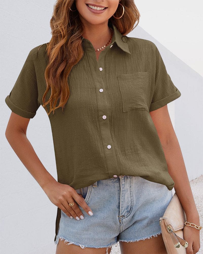 Blusa da donna Odette Chic - Elegante top a maniche corte con vestibilità moderna
