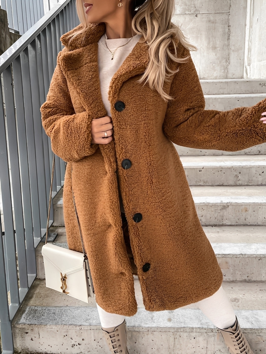 Olive – Veste Femme en Polaire – Manteau Hiver Doux et Chaud avec Coupe Moderne et Féminine