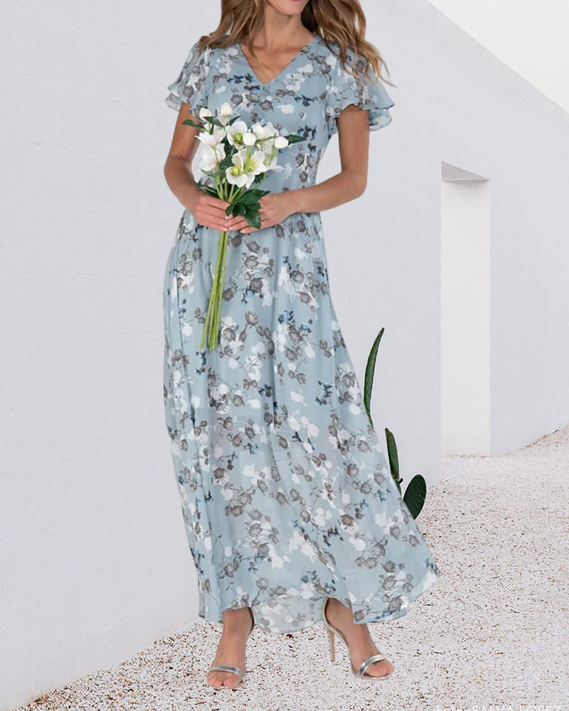 Robe Ina pour Femme – Robe Élégante en Chiffon avec Volants & Coupe Aérienne pour l’Été ou les Fêtes
