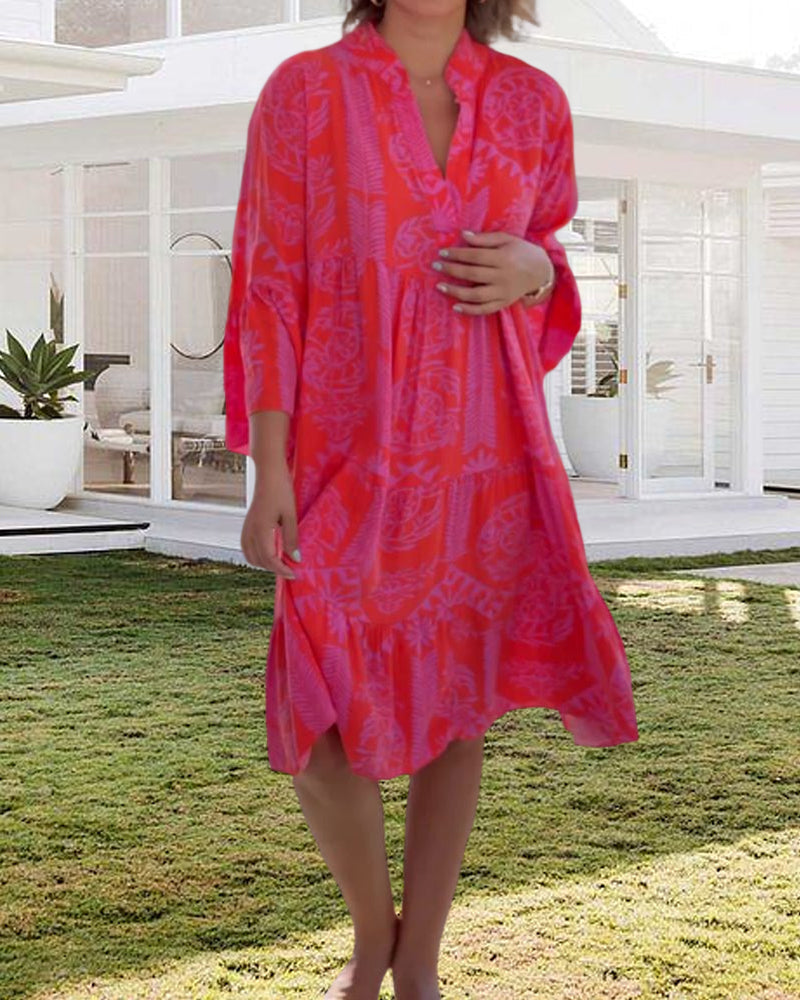 Abito da donna Willow Boutique - Maniche a 3/4, stampa geometrica e vestibilità comoda
