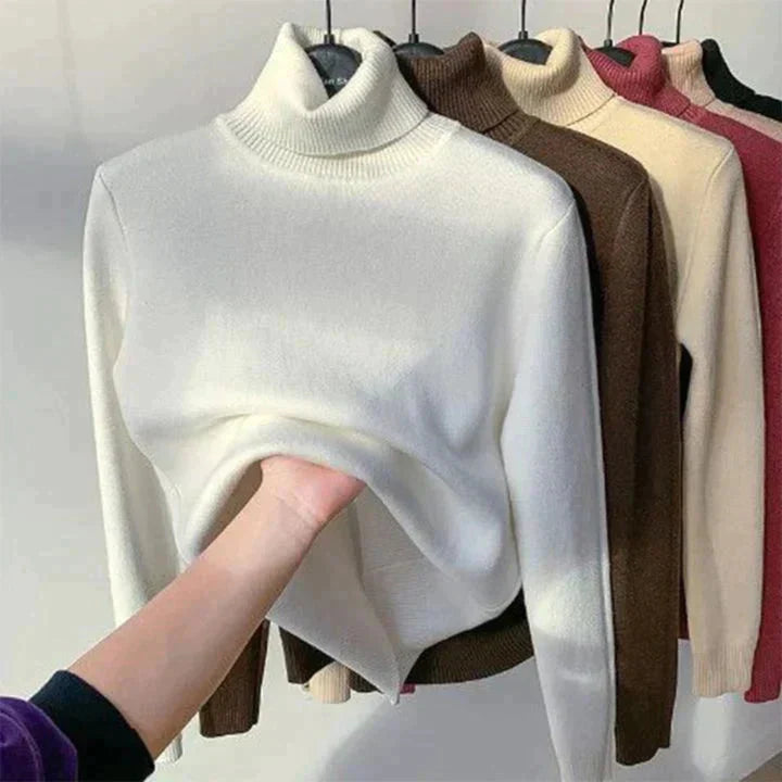 Delaney Pull Femme – Pull Tricoté Confortable avec Doublure Polaire Chaude pour l’Hiver