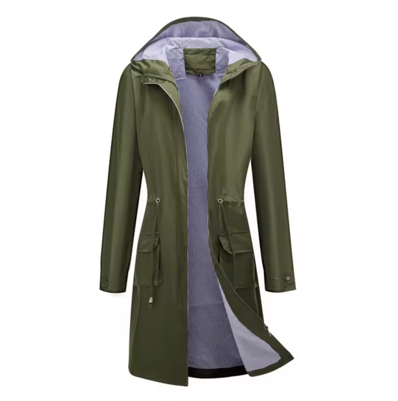 Adelaide Manteau Femme – Longue Veste Imperméable avec Capuche & Coupe Féminine Respirante