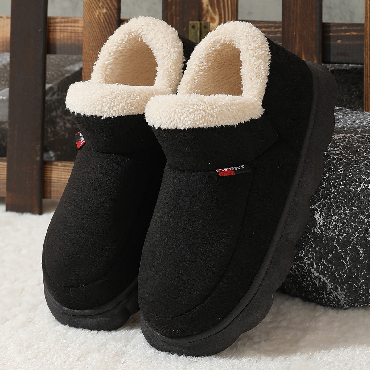 Rebecca – Baskets Plateforme en Peluche pour Femme – Chaussures Hiver Douces et Chaudes avec Doublure Confortable