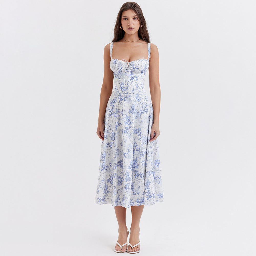 Luciana Robe Femme – Robe Française au-dessus du Genou avec Taille Haute, Coupe A-Ligne & Similicuir Vegan