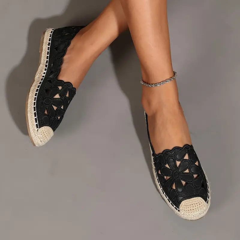 Espadrillas da donna Aurélie - Comode scarpe estive con elegante motivo floreale