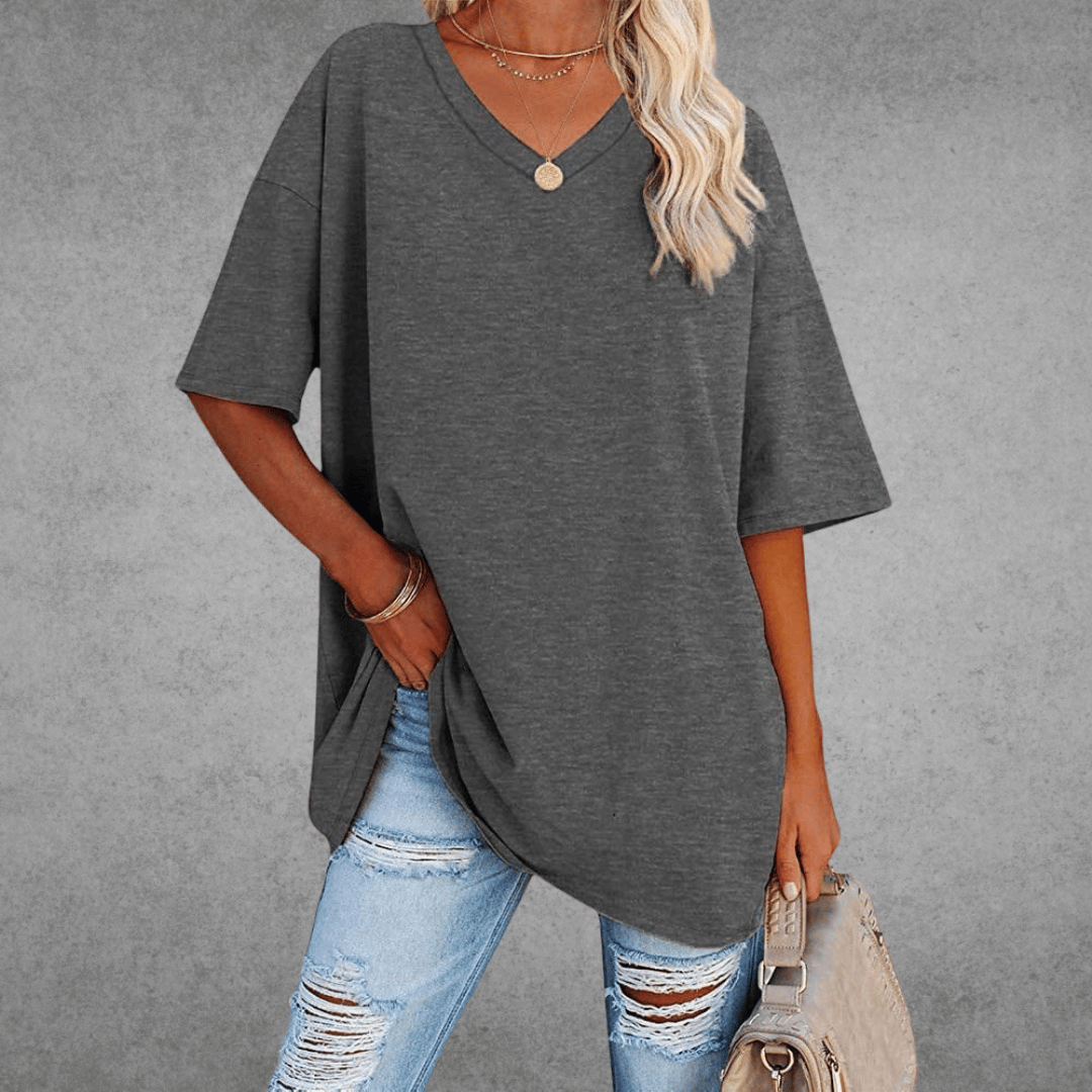 Maglietta oversize da donna Ninon - Design confortevole con scollo a V e tessuto leggero e traspirante