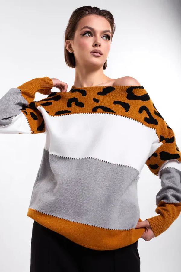 Alianna Pull Femme – Polaire Léopard Chic Doux & Confortable pour Style Décontracté