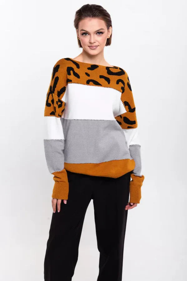 Alianna Pull Femme – Polaire Léopard Chic Doux & Confortable pour Style Décontracté
