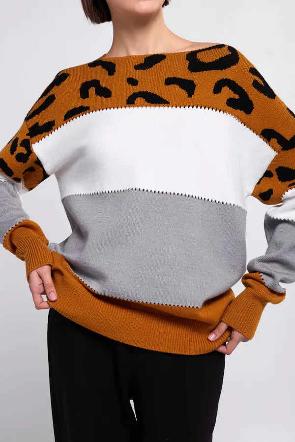 Alianna Pull Femme – Polaire Léopard Chic Doux & Confortable pour Style Décontracté