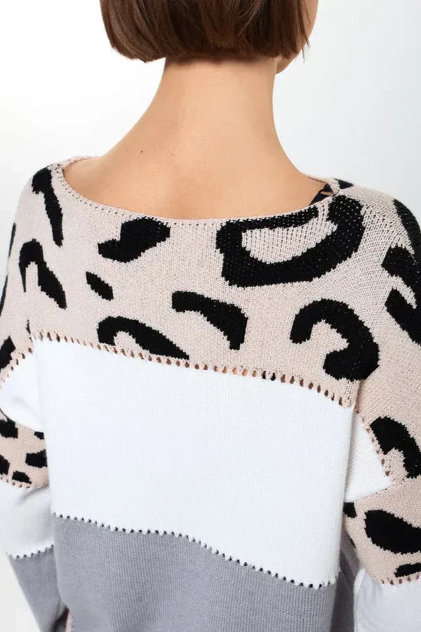 Alianna Pull Femme – Polaire Léopard Chic Doux & Confortable pour Style Décontracté