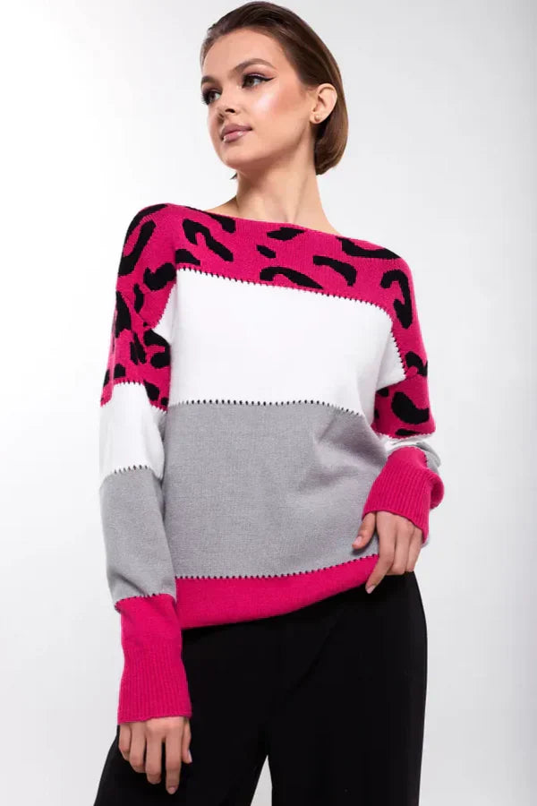 Alianna Pull Femme – Polaire Léopard Chic Doux & Confortable pour Style Décontracté