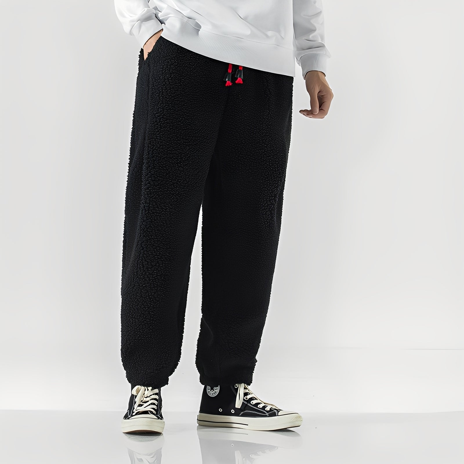 Nathaniel – Pantalon Homme en Polaire Teddy – Loungewear Doux et Chaud à Coupe Décontractée pour un Confort Quotidien
