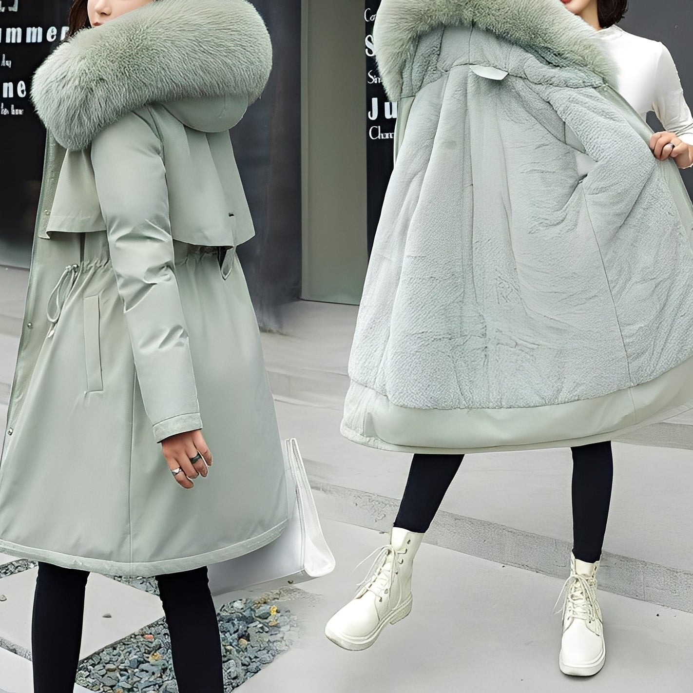 Evette Manteau Femme – Doudoune Chaude avec Capuche & Rembourrage Confort pour Hiver