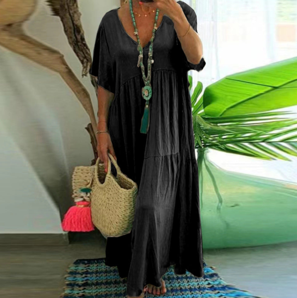 Abito lungo estivo da donna Saylor - Abito lungo bohémien ampio in stile casual per le vacanze e il tempo libero