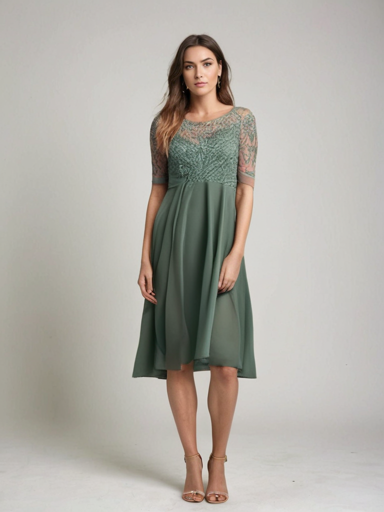 Abito midi da donna Jara: elegante abito in pizzo dallo stile senza tempo e dalla vestibilità comoda