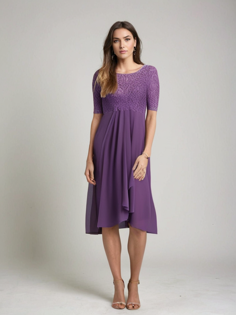 Abito midi da donna Jara: elegante abito in pizzo dallo stile senza tempo e dalla vestibilità comoda