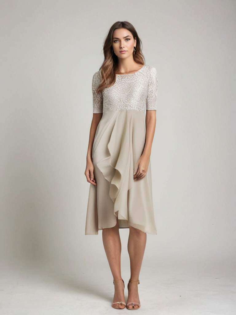 Abito midi da donna Jara: elegante abito in pizzo dallo stile senza tempo e dalla vestibilità comoda
