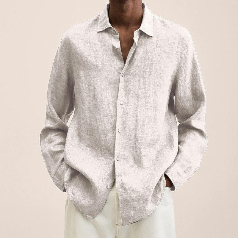 Camicia da uomo Giovanni – Lino traspirante, maniche lunghe, design classico ed elegante