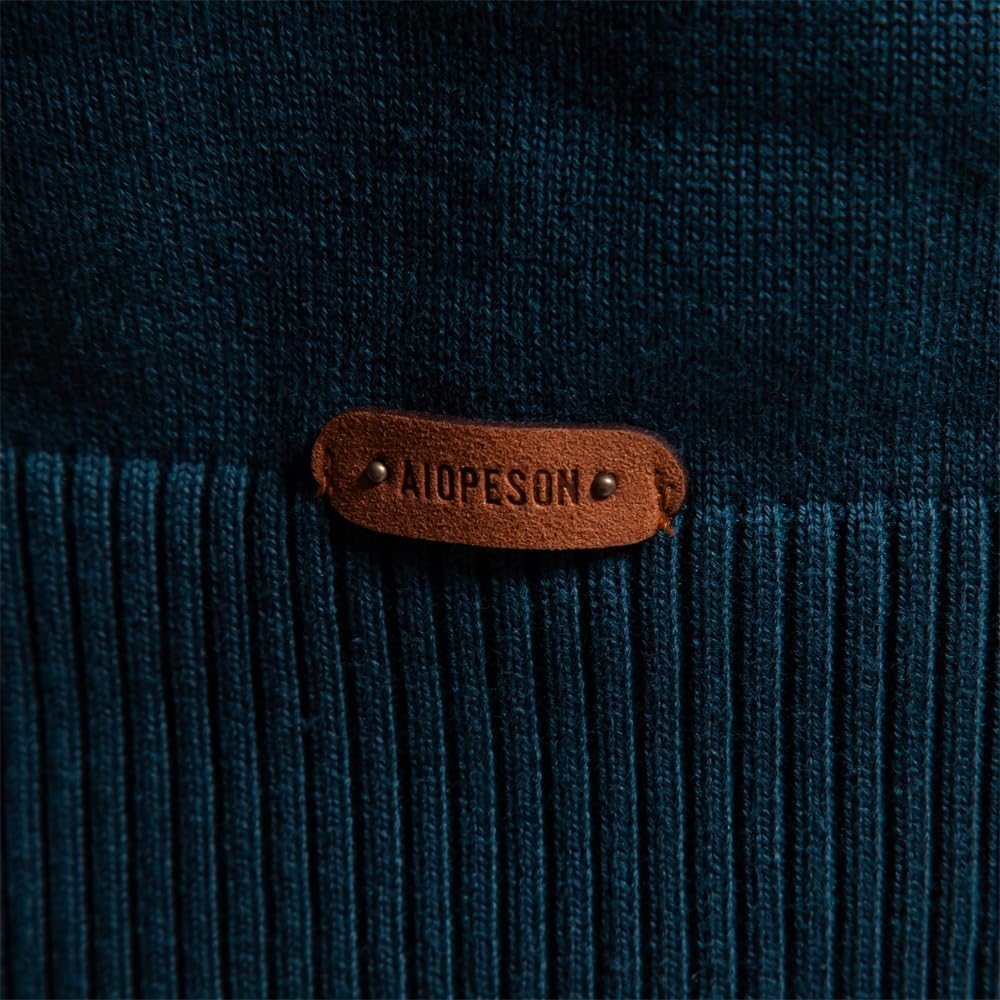Liam Pull Homme à Rayures – Col Montant Zippé, Chaud & Confortable en Laine Polyester