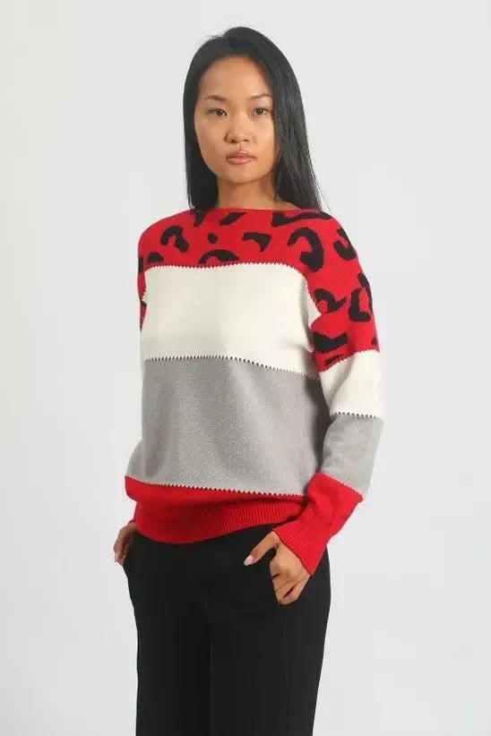 Alianna Pull Femme – Polaire Léopard Chic Doux & Confortable pour Style Décontracté