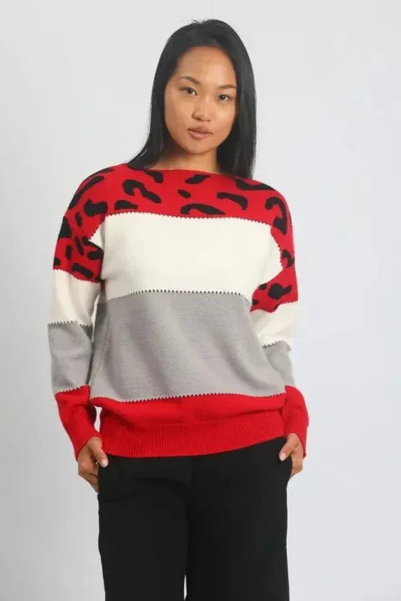 Alianna Pull Femme – Polaire Léopard Chic Doux & Confortable pour Style Décontracté