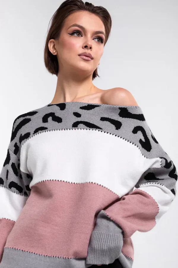 Alianna Pull Femme – Polaire Léopard Chic Doux & Confortable pour Style Décontracté