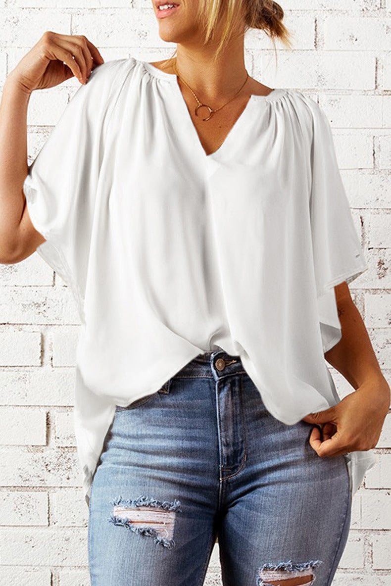 T-shirt da donna Samara – Maglia casual a maniche corte in morbida maglia, vestibilità ampia 