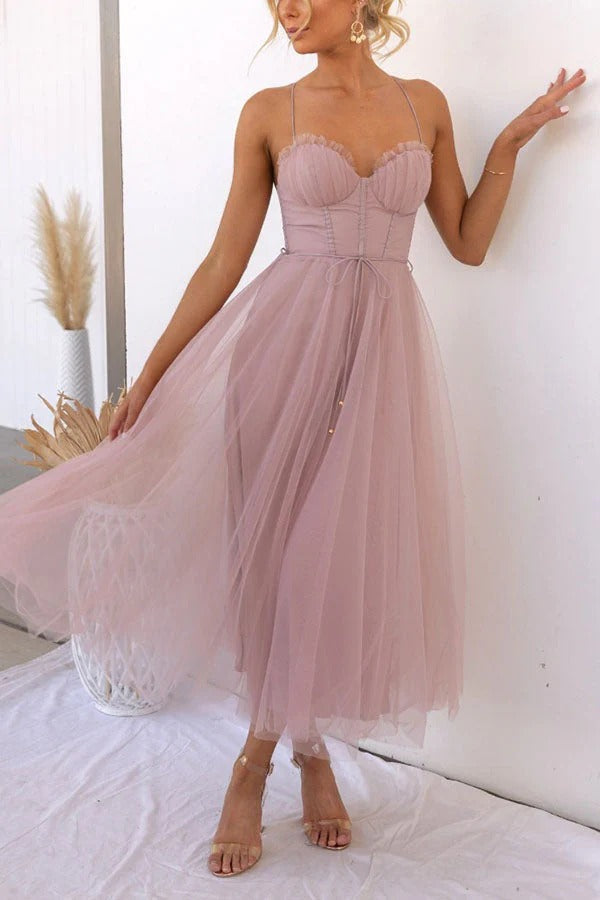 Ariana Robe Maxi Femme – Élégante Robe Longue d’Été sans Manches avec Encolure Ronde