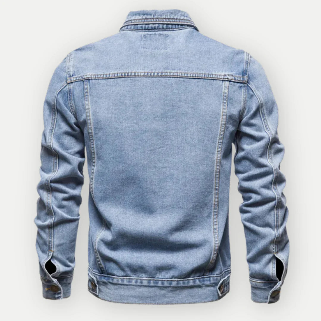 Frank Veste Homme – Veste en Jean Classique en Denim avec Boutons Métalliques & Poches Utiles