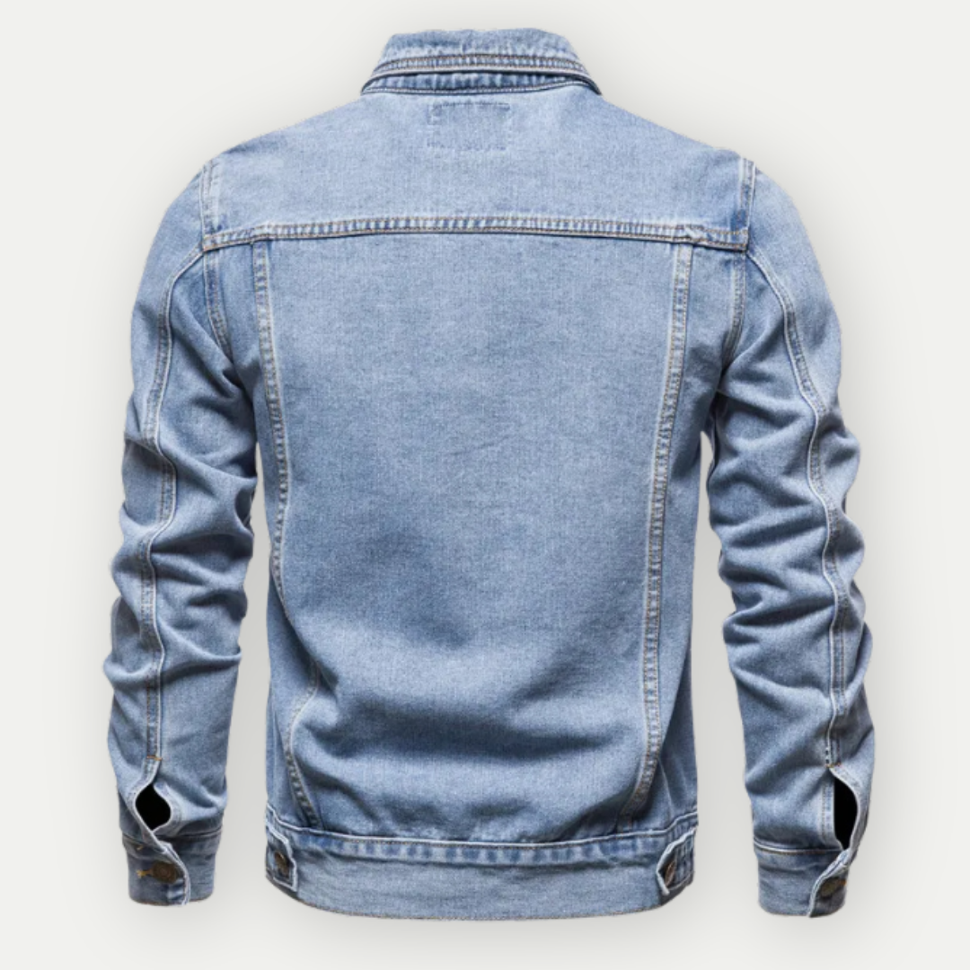 Max Veste en Jean – Veste Classique en Denim Bleu Clair avec Détails Structurés