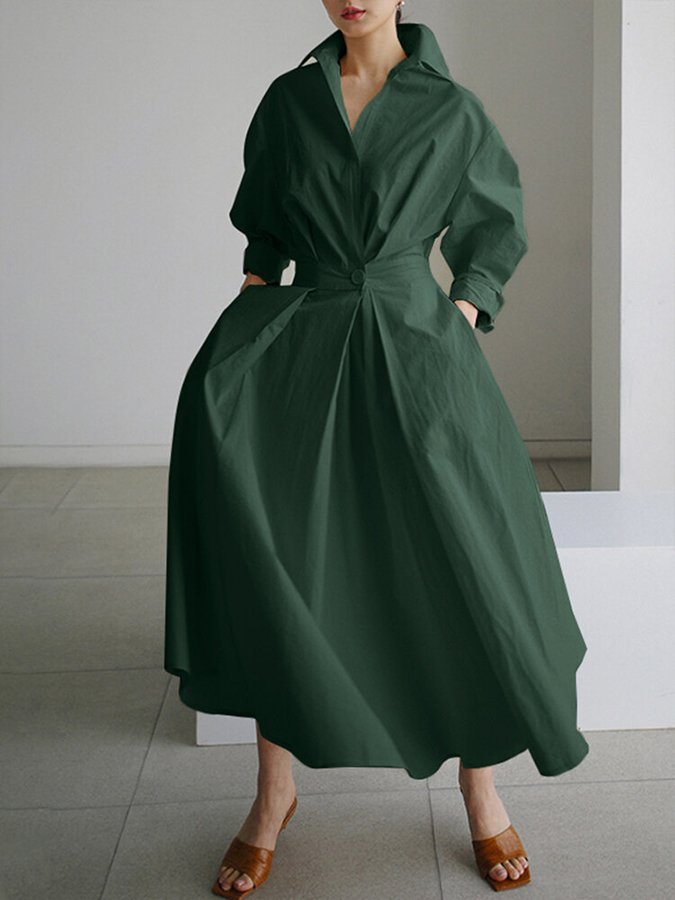 Abito midi da donna Lucie: vestibilità aderente con bottoni e design leggero e senza tempo