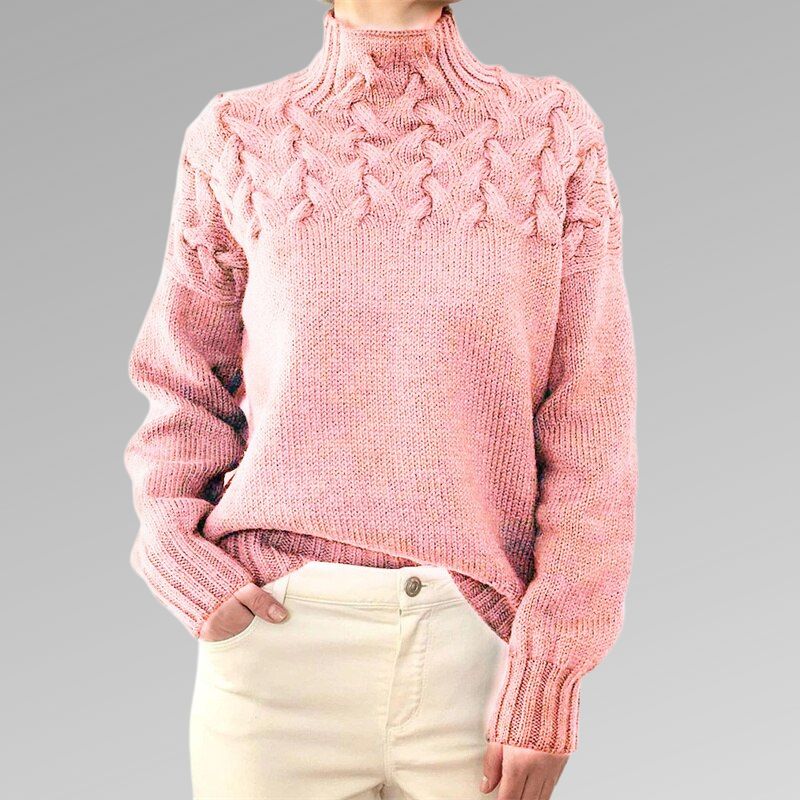 Reagan Col Roulé Femme – Pull d’Hiver Élégant en Coton Mélangé Doux et Confortable