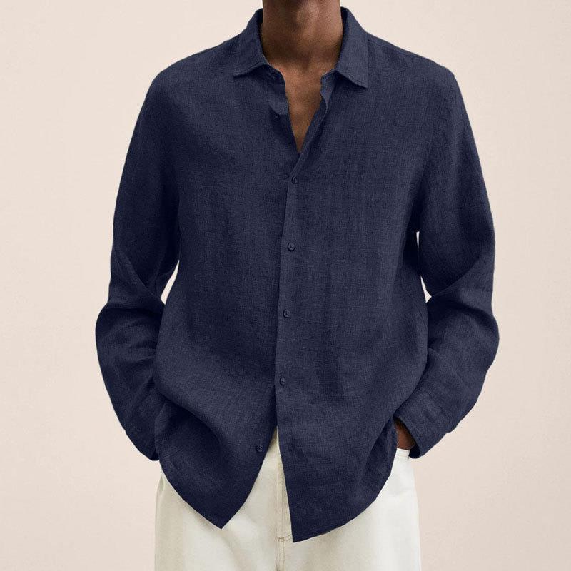 Camicia da uomo Giovanni – Lino traspirante, maniche lunghe, design classico ed elegante