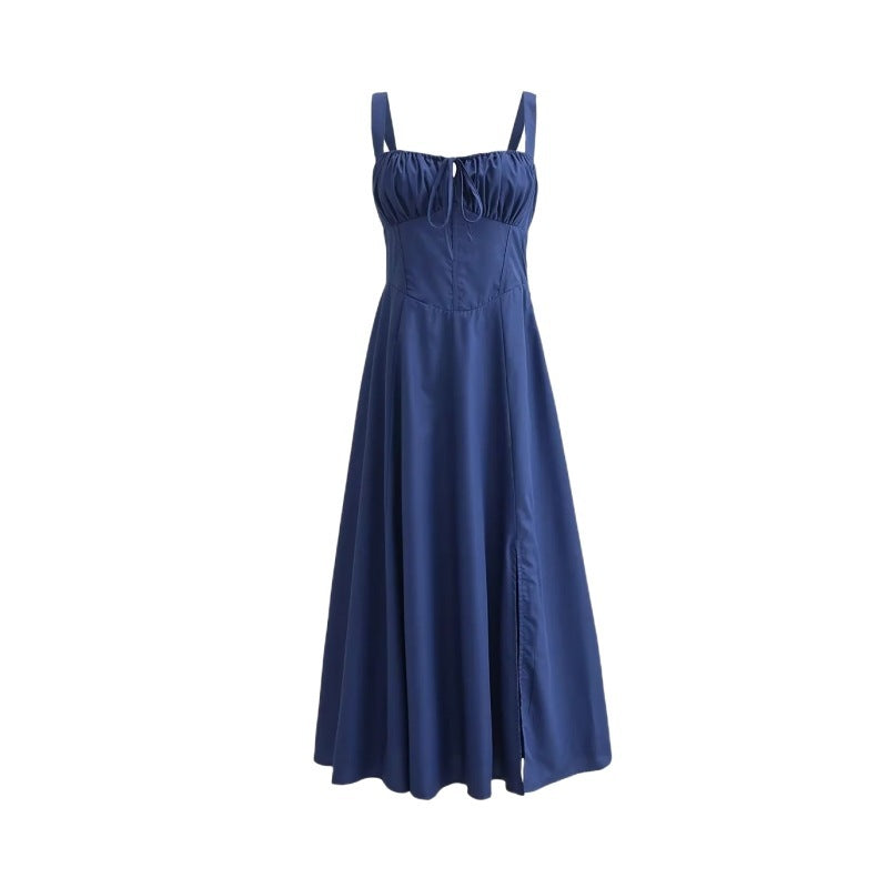 Luciana Robe Femme – Robe Française au-dessus du Genou avec Taille Haute, Coupe A-Ligne & Similicuir Vegan