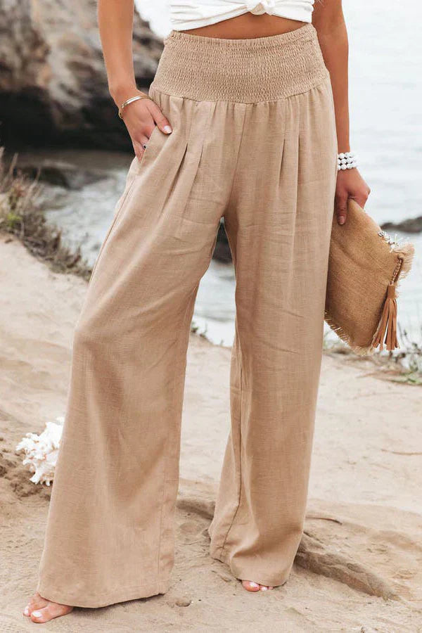 Pantaloni palazzo da donna Alivia: vita alta, gamba larga, leggeri ed eleganti per l'estate