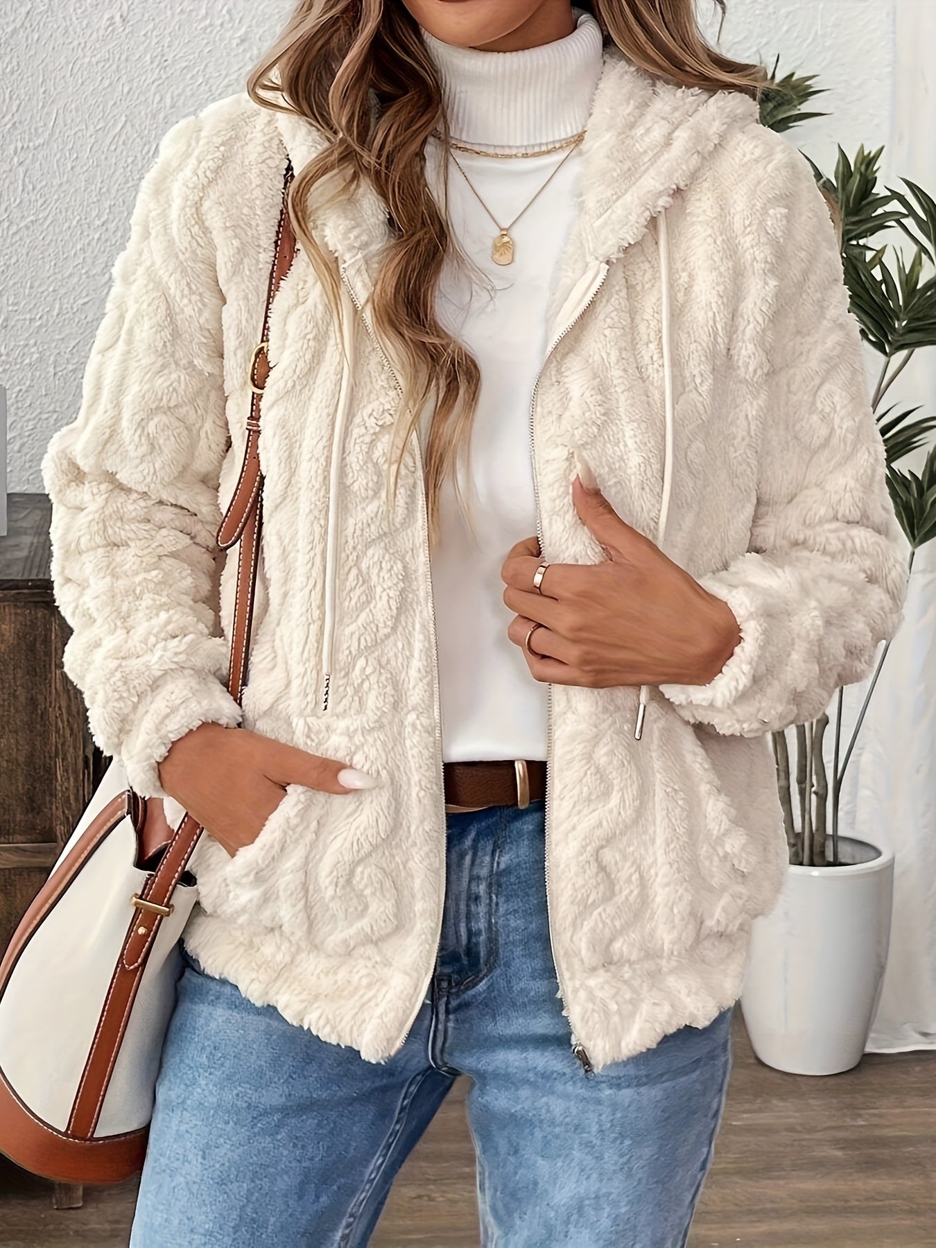 Francesca Veste Femme – Veste Zippée à Capuche en Polaire Douce & Chaude pour Automne/Hiver