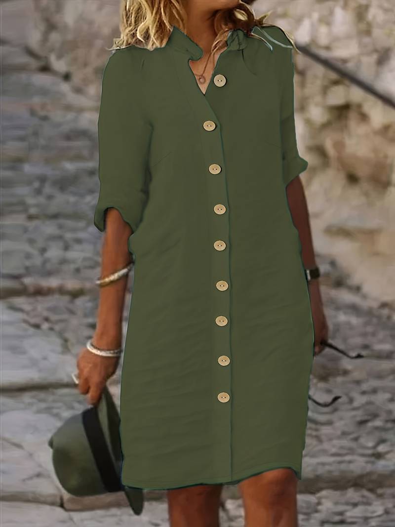 Abito midi da donna Isabella: elegante abito casual dal design semplice e dalla vestibilità comoda